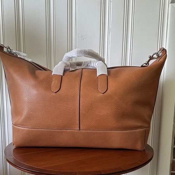 Shinola Classic Canfield Holdall Tan Leather Duffel Bag New! - Picture 3 of 12